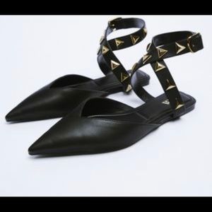 Zara studded flats Valentino dupe